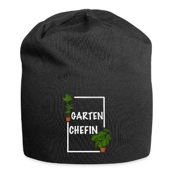 Garten Chefin lustiges Frauen Garten Outfit - Jersey-Beanie - Schwarz - Vorne
