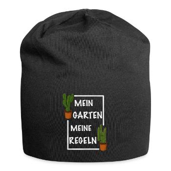 Mein Garten meine Regeln - Jersey-Beanie - Schwarz - Vorne