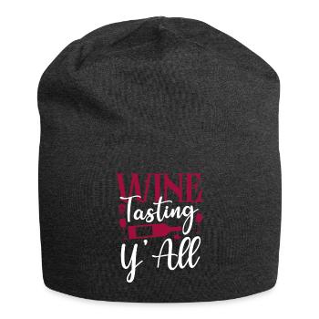 Sommelier Wine Drinking Tasting - Jersey Beanie - charcoal grey - Front