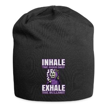 Inhale The Good Shit Exhale The Bullshit 420 Weed - Jersey Beanie - black - Front