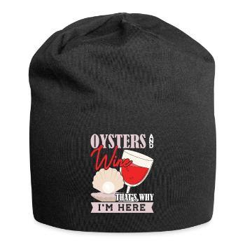 Oysters and Wine thats why Im Here Austern - Jersey Beanie - black - Front