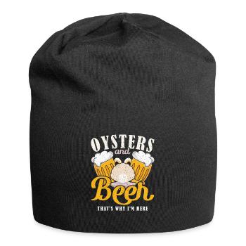 Oysters and Beer thats why Im Here Austern - Jersey Beanie - black - Front