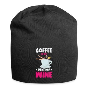 Coffee Caffeine Wine Drinking Coffee Addict - Jersey Beanie - black - Front