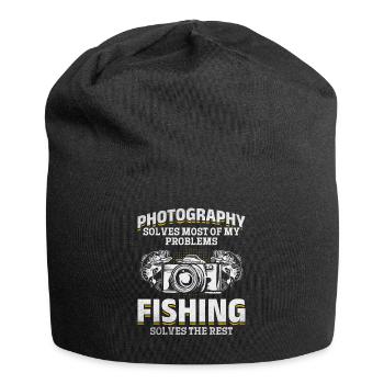 Fotografie löst die meisten meiner Probleme beim - Jersey-Beanie - Schwarz - Vorne