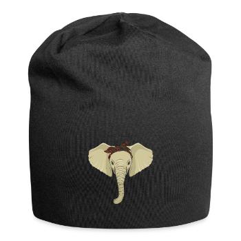 Elefant Tshirt für Elefanten Elephant Kinder Zoo - Jersey-Beanie - Schwarz - Vorne