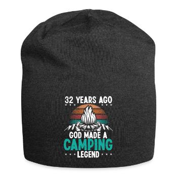 32 Year Old Camping Legend Scout 32Birthday Camper - Jersey Beanie - charcoal grey - Front