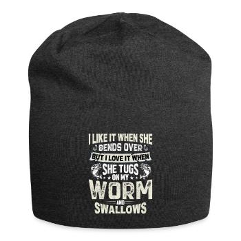 Fishing Claim Angler Fish - Jersey Beanie - charcoal grey - Front