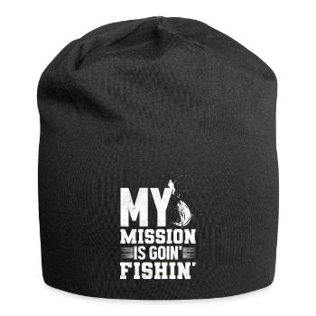 Angler Fish Fishing Rod Fishing Claim - Jersey Beanie - black - Front