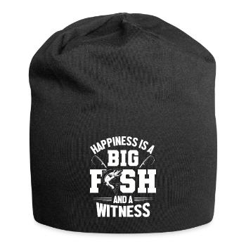 Anglerspruch Angel Fisch Geschenk - Jersey-Beanie - Schwarz - Vorne
