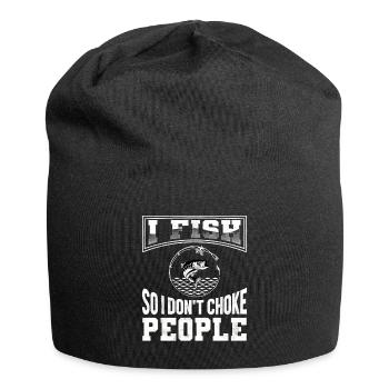 Fish Angel Fishing Claim Gift - Jersey Beanie - black - Front