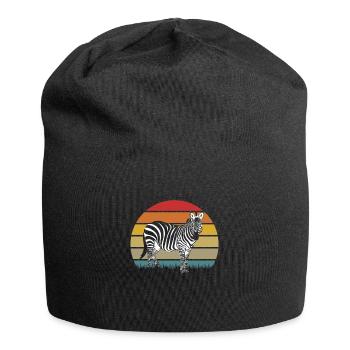 Zebra Africa Horse Hipster Gift Animal Stripe - Jersey Beanie - black - Front