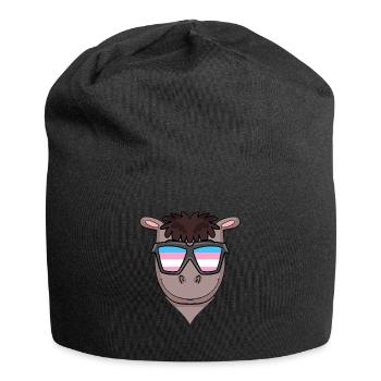 Transgender Transsexuell Pferd Geschenk - Jersey-Beanie - Schwarz - Vorne