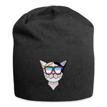 Chat Bobtail japonais transsexuel transgenre - Bonnet en jersey - noir - Devant