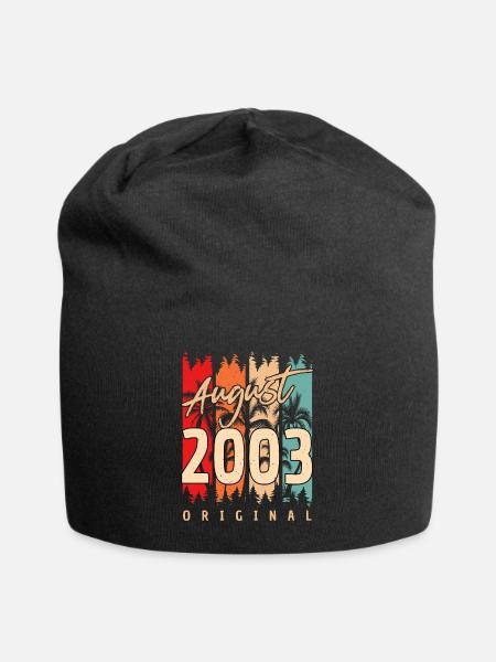 Geburtsmonat August 2003 - Jersey-Beanie - Schwarz