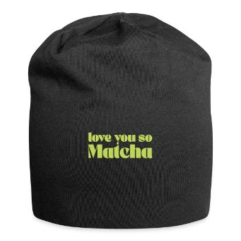Vintage Love You So Matcha Geschenk für Barista Green - Jersey-Beanie - Schwarz - Vorne