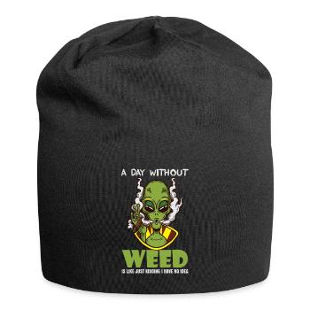 A Day Without Weed Is Like Cannabis Weed Smoking - Jersey Beanie - black - Front