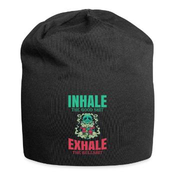 Inhaler la bonne merde expirer la connerie 420 Weed - Bonnet en jersey - noir - Devant