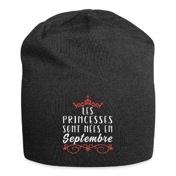 Les Princesse Sont Nées En Septembre Anniversaire - Bonnet en jersey - charbon - Devant