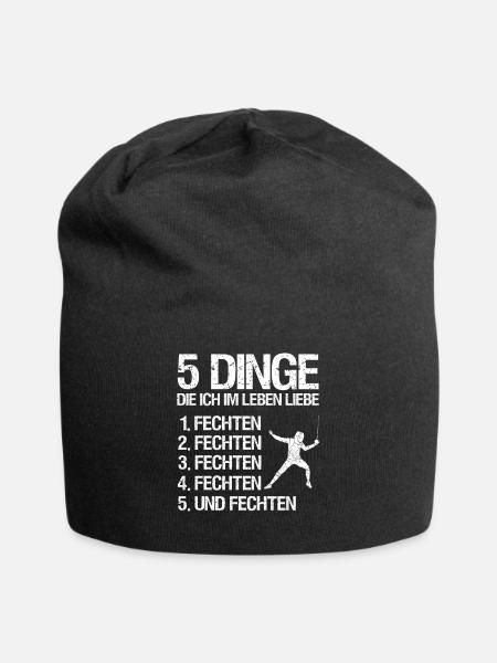 Fechten Degen Fechtduell Geschenkidee - Jersey-Beanie - Schwarz