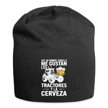 Un Mec Simple J'aime Les Tracteurs Et Les Apéros - Bonnet en jersey - noir - Devant