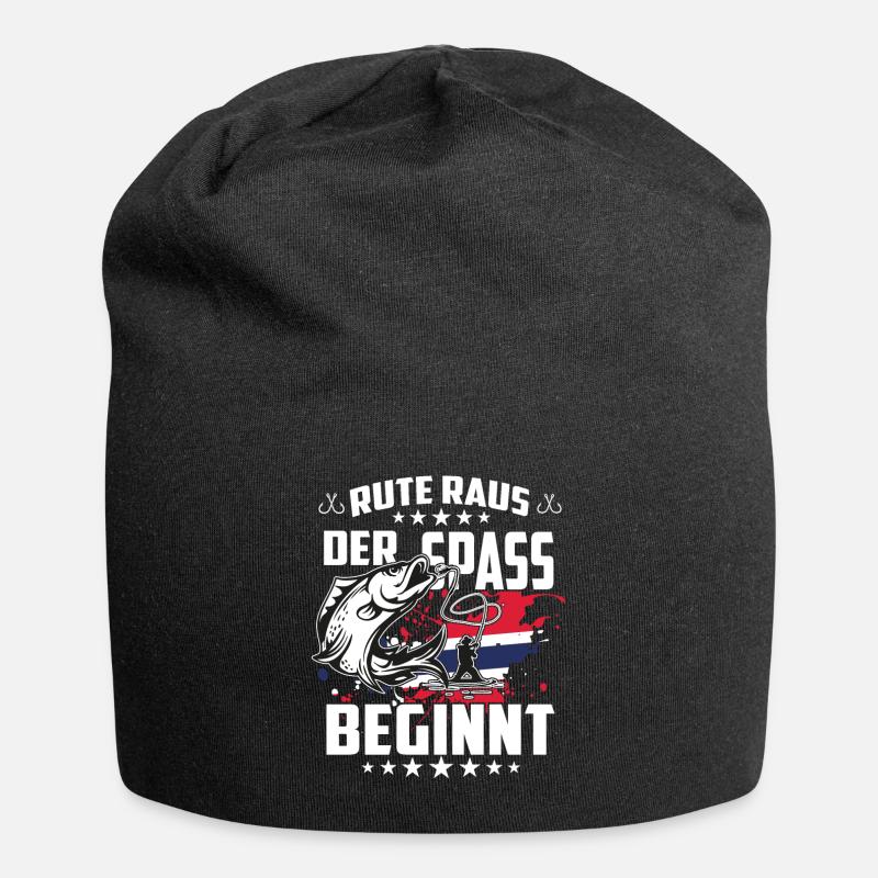 Rute raus der Spass beginnt - Jersey-Beanie - Schwarz