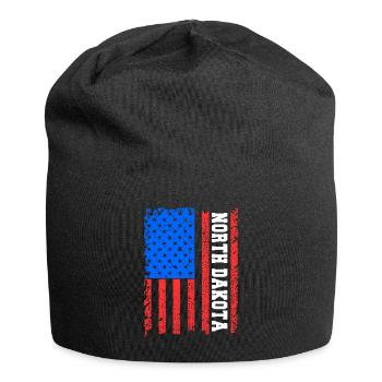 North Dakota Usa Flag Gift - Jersey Beanie - black - Front