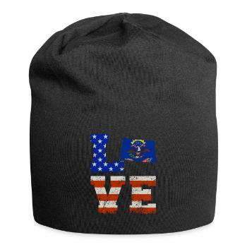 Love North Dakota Gift - Jersey Beanie - black - Front