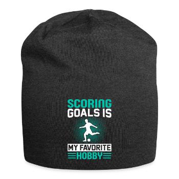 Goals Scoring Favorite Hobby Football - Jersey Beanie - charcoal grey - Front