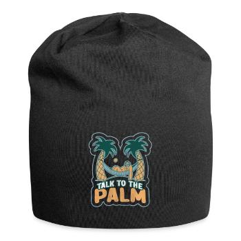 Vacay Mode Sonnenbrille und Ananas für den Urlaub - Jersey-Beanie - Schwarz - Vorne