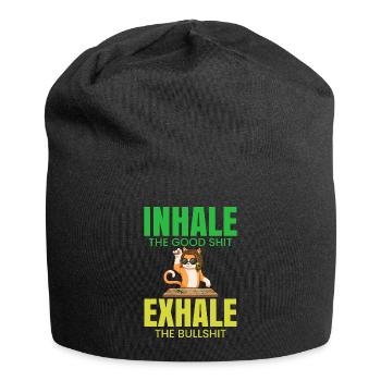 Inhaler la bonne merde expirer la connerie 420 Weed - Bonnet en jersey - noir - Devant