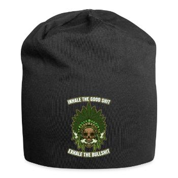 Inhale The Good Shit Exhale The Bullshit 420 Weed - Jersey Beanie - black - Front