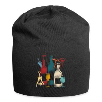 Sommelier Wine Drinking Tasting - Jersey-Beanie - Schwarz - Vorne