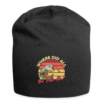 Wo Sind Die Ganzen Fische Hin? Fischen Fischer - Jersey-Beanie - Schwarz - Vorne