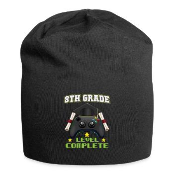 8th Grade Level Complete Middle School Graduation - Jersey Beanie - black - Front