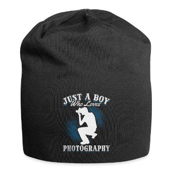 Photographe appareil photo Juste un garçon qui aime la photographie - Bonnet en jersey - noir - Devant