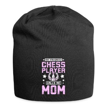 Mon joueur d'échecs préféré m'appelle maman - Bonnet en jersey - noir - Devant