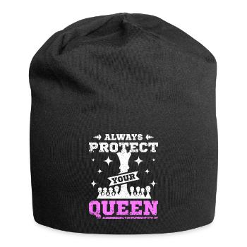 Protégez toujours votre reine des échecs - Bonnet en jersey - noir - Devant