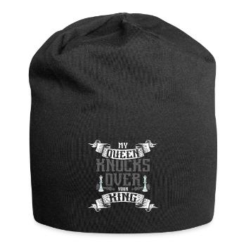 Ma reine renverse ton roi aux échecs - Bonnet en jersey - noir - Devant
