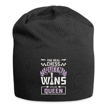 The real chess queen wins with her queen - Jersey Beanie - black - Front