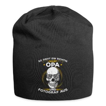 Opa Fotograf - So sieht ein richtig cooler Opa und - Jersey-Beanie - Schwarz - Vorne
