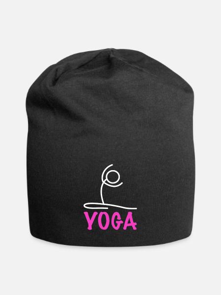 Yoga Figur - Jersey-Beanie - Schwarz