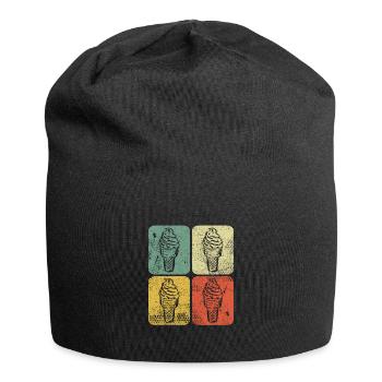 Retro Vintage Ice Cream Lover Summer - Jersey Beanie - black - Front