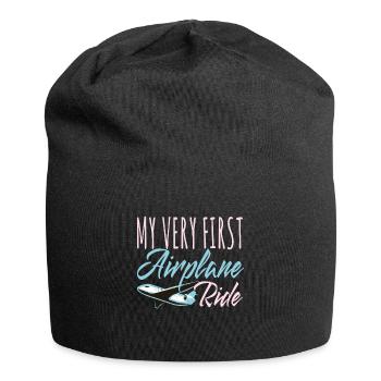 My Very First Airplane Ride Flugzeug - Jersey Beanie - black - Front