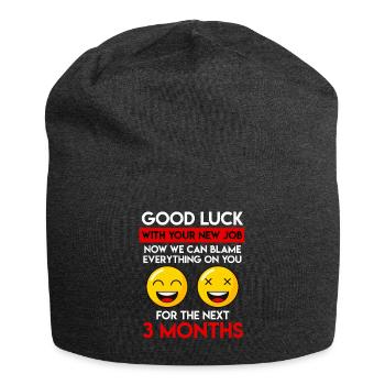Viel Glück Jobwechsel Verabschiedung Kollege - Jersey-Beanie - Anthrazit - Vorne