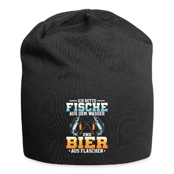 Je sauve des poissons de l’eau et des pêcheurs à la bière - Bonnet en jersey - noir - Devant