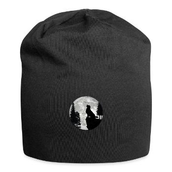 Golden retriever hurlant sur la lune - mobilité - Bonnet en jersey - noir - Devant