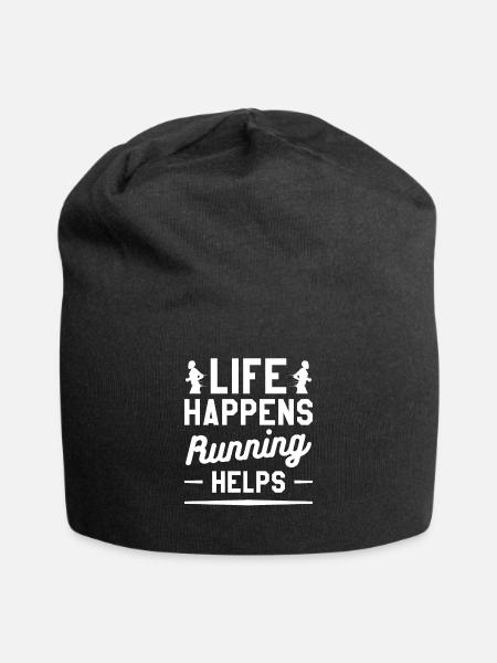 La vie arrive La course à pied aide le marathonien - Bonnet en jersey - noir