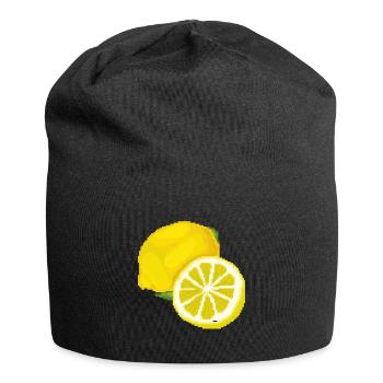 Retro Pixel Zitrone - Jersey-Beanie - Schwarz - Vorne
