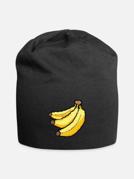 Retro Pixel Banana - Jersey Beanie - black