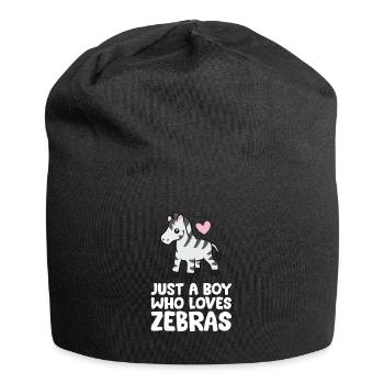 Nur ein Junge, der Zebras liebt - Jersey-Beanie - Schwarz - Vorne